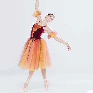 Costume, Gold / Burgandy, Ballet, costume, Revolution